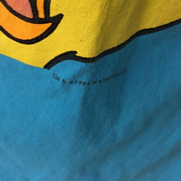 VINTAGE Tweety Shirt Dress 90s 1993 Oversized Blue - Picture 6 of 9